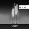 Candle Holders 2023 5 Head Glass Crystal Candelabra Wedding Centerpieces Clear Holder Ceremony Event Party Decoration 2pcs