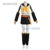 Temadräkt Rin Len Halloween Uniform Cosplay Complete Costumes Set Topsshorts Women Men 230214260W