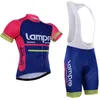 Conjuntos de camisa de ciclismo pro team lampre conjunto de camisa de ciclismo respirável verão manga curta roupas de bicicleta MTB Ropa Ciclismo Bicicleta maillot GEL 230728