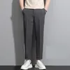 Mannen Broek 2023 Zomer Pak Voor Mannen Rechte Silm Fit Elastische Drape Klassieke Effen Kleur Business Casual Merk broek Mannelijke Kaki