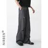 Men's Pants Men's Male Black Gray Streetwear Fashion Loose Casual Straight Hole Wide Leg Suit Net Celebrity Long Trousers