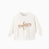 Sweats à capuche Little maven bébés filles sweat blanc coton doux et confortable hauts à la mode avec avion tricoté pour enfants 230728