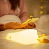 Night Lights Silicone Lie Flat Duck LED 5V USB Rechargeable Desk Lamps For Children Baby Gifts Touch Bedside Descoration