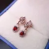 Dangle Earrings FoYuan Silver Color Women's Natural Garnet As Gift For Girlfriend Trend