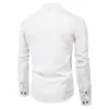 Mäns T -skjortor Mens European och American Stand Collar Shirt Solid Color Tee Long Sleeve Ropa Hombre 2023