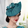 Bridal Veils Bowknot Decor Elegant Fascinator Hat With Hair Hoop Sweet Noble Decorative Retro Imitation Flax Accessories