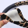 Steering Wheel Covers Universal Personalized Leopard Print Car Cover For Girls Plush Decoration Accessories2916