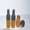 Lot of 50pcs 2ml Amber Small Glass Dropper Bottles Vials For Essential Oil Perfume tiny portable bottles340v