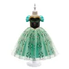 Robes de fille Anna Robes Enfants Princesse Robe Fille Cosplay Costume Enfants Vêtements D'été Halloween Anniversaire Carnaval Robe Fête Déguisement 230729