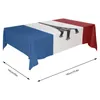 Einweg-Tischdecken, Tischdecke mit französischer Flagge, wasserdicht und schmutzabweisend, mit dickem Stoff, französischer Bezug aus Polyester-Gabardine