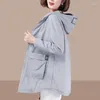 Damesjassen Jas Lente Zomer Zonbescherming Kleding Koreaans Capuchon Basic Halflang anti-UV Outdoor Losvallend topje