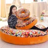 Plush Pillows Cushions 38/60cm Donut Food Toy Colorful Stuffed Ring Shaped Decor Plushie Head Pillow Seat Cushion for Chair Indoor Floor Sofa Kids Gift 230729