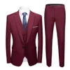 Abiti da uomo Blazer 3 pezzi BlazerVestPants Set Blazer Jacket Vest Pantaloni Business Suit Risvolto monopetto Slim Wedding Banquet Prom Men Suit 230728