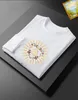 2023 Summer Geometric Letter Print Herrens casual t-shirts Crew Neck Long-Sleeve Breattable Fashion Men's Tees FBL001