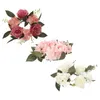 Flores decorativas 3 pçs flor artificial folha grinalda anéis decoração centros de mesa mesa de jantar casamento rosa