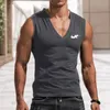 Heren tanktops 2023 Europees en Amerikaans heren polyester mouwloos T-shirt katoenen schouder sportvest casual 230728