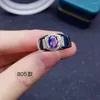 Cluster Rings Fashion 925 Silver Man Ring for Party 0.7ct 5mm 7mm VVS GRAD NATURAZANITE REAL TANZAITE SMYCKE