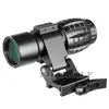 Mira red dot sight scope 3x lupa se encaixa visão de ponto com tático 30mm flip to side 90 graus weaver picatinny anel de montagem