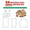 Baking Moulds 10pcs Stainless Steel Christmas House Cookie Cutter Kit 3D Chocolate Set