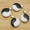 Pendentif Colliers Cinq Éléments Yin Yang Tai Chi Huit Collier Suspendu Pin Blanc Obsidienne Mode Bijoux Accessoires En Gros 2 Pcs/Lot