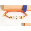 Braccialetti con ciondoli 2022 Designer di stile Bracciale in acciaio al titanio regolabile e con cordino per gli amanti Donna Uomo Gioielli di moda Regalo Goccia Deli Dhprm