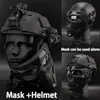 Capacetes de ciclismo CS Field Tactical Equipment Adapter Tactical Paintball Skull Masks Respirável Shooting Hunting Masks Men Full Face Helmet 230728