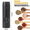 Mills Electric Automatic Salt and Pepper Grinder set USB Gravity Spice Mill調整可能なスパイスLEDライト230728で充電可能
