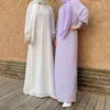 Vestido de mujer musulmana gasa manga larga elegante