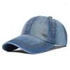 Ball Caps Vintae Wased Cotton Baseball Cap Men Женщины джинсовая папа при регулируемом стиле Trucker Low Roish