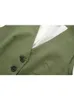 Dwuczęściowe spodnie damskie Traf Solidne kamizelki Blazer Sets Summer V-Neck Single Bered Kurtka A-line krótka spodni przyczynowy Podstawowe garnitury 2307729