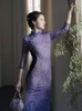 Etnische Kleding Cheongsam 2023 Elegante High-end Meisje Verbeterde Vintage Chinese Stijl Qipao Zomer Lange Split Jurk Slanke Klassieke Danskleding