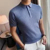 Męskie koszulki T-koszulka Polo Short-Sleeved 2023 Slim Fit Lapel Business Business Casual Half Sleeve T-shirt Men Men Clothing