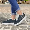 DIY-schoenen heren loopschoenen één voor heren dames platform casual sneaker donkerblauwe tekst is coole trainers buitensport 36-48