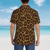 Chemises décontractées pour hommes Chemise à manches courtes à imprimé léopard Vêtements de plage Hauts de personnalité