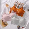 Camisoles Regatas Mulheres Sutiãs de Renda Bralette Confortável Cor Sólida Roupa Interior Sexy Colete Feminino Sem Anel de Aço Lingerie Sutiã Sem Costura