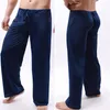 Pijamas masculinos chiques, comprimento total, calças de ioga, pijama, de secagem rápida, cintura elástica, tamanho grande, calças esportivas