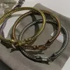 Bangle Bangle Parels Dameshoofd Luxe Herenarmband Homme Vaderdagcadeaus Verguld zilver Twisted Helix Wire Pulsera Manchet Kabel Designer Armbanden