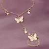 Браслеты из шарма дизайн золотой цвет звезды Butterfly Bracelet для женщин мода подключенная пальцем на руку женское кольцо Boho Jewelry Gift2368