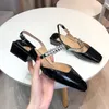 Classic thick with sandals Crystal Shining Square Headed Rhinestone Sexy High Heel Designer Stiletto heels Comfort sandalss EU 35-41