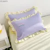 Pillow Case 2pcsset Śliczny wzór Tulip Polow Cover Prosta konstrukcja Ruffle Pillow Pedding Soft Cotton Pillow Case Home Textile 48x74cm 230728