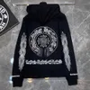 Lyxiga herrmode tröjor jackor Brandch hoodies dragkedja huvor män kvinnor designers sanskrit hästsko cross pullover tröja hoodie toppar kappjacka 5g9c