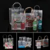 Present Wrap 1030st Custom PVC Transparent presentväska med handtag Clear Tote PP Frosted Plastic Shopping Tote Bag Kläddrycker Förpackning 230728