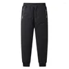 Mäns byxor Autumn Men jogging förtjockar fleece bomull Vinter Sweatpants utomhus manlig elastisk midja L-7xl