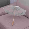 Parasol koronkowy parasol ręcznie robiony bawełniany rzemiosło Praph Praph Prop Wedding Wystrój średnica 60 cm (biały) parasol