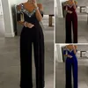 Dwuczęściowe spodnie kobiet seksowne złotą cekin kombinezonu kobiet bodycon kombinezon błyszczące szeroka noga elegancka impreza klub rompers moda damska moda