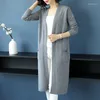 Kvinnors stickor Cashmere Cardigans 2023 Stil för hösten och vinter Casual Long Sticked Cardigan Women Sweater Coat V-Neck