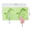 Cartoon Rabbit Ice Cream Silicone Mold With Lid Bunny Bear Popsicle Ice Cube Tray Mold Cheese Gift Kitchen Accessories