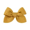 Solid Bows med klipp för babyflickor Ribbon Clip Boutique Hairpin Barrettes Kids Headwear Accessorieszz