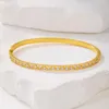 Braccialetti placcati in oro 18 carati Braccialetti per amante Braccialetti per donna Acciaio inossidabile Charme CZ Polsino Aperto Gioielli di lusso Regali