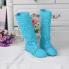 Boots hollow boots shoes breathable knit line mesh boots summer women's boots knee high tube women's shoes 34-41 230728